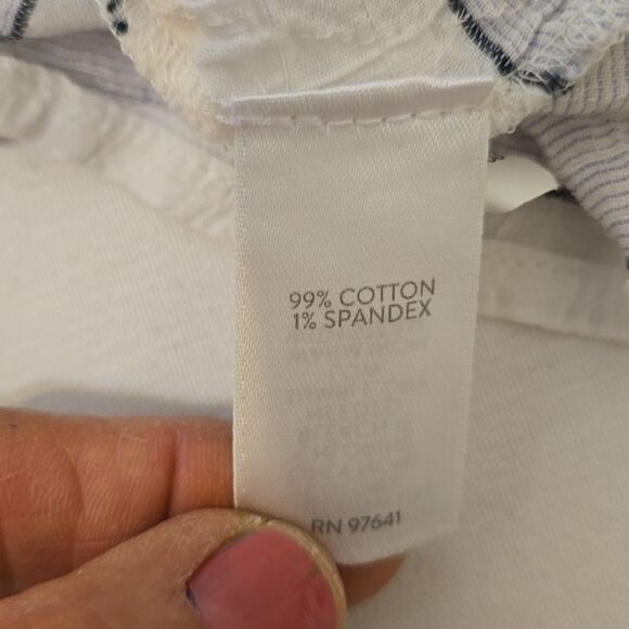 J.Jill striped crinkle textured cotton striped relaxed button down shirt size S - Picture 7 of 8